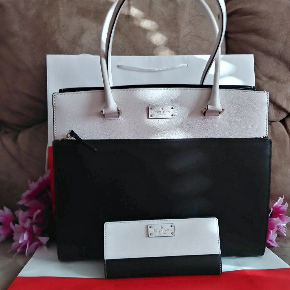 NWT kate spade purse bag shoppers w/ wallet